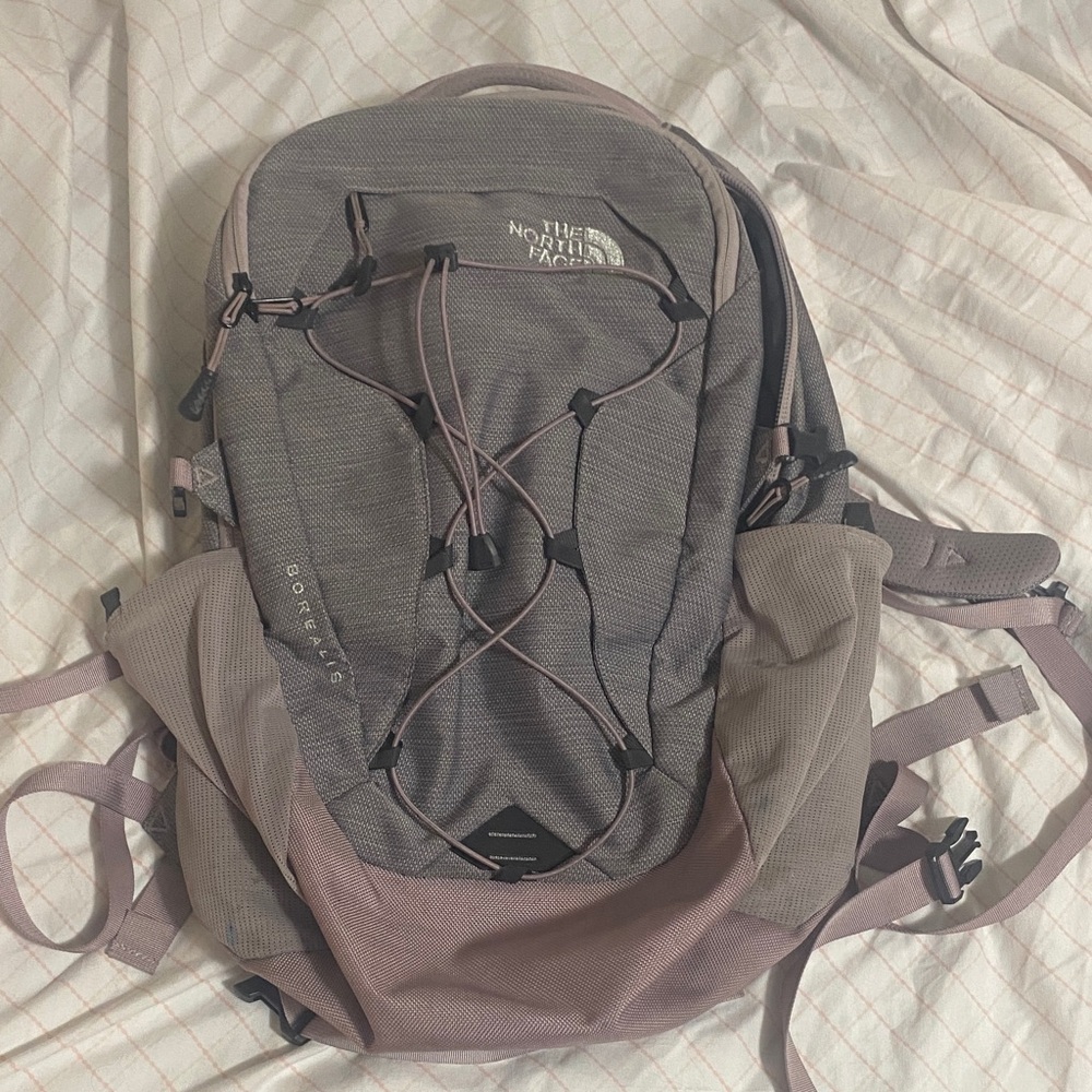 The North Face Women's Gray and Pink Backpack